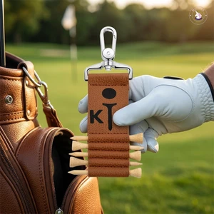 Hộp đựng da Golf Tee dành cho thể thao ngoài trời Bảo quản bền bỉ với dây cố định đàn hồi