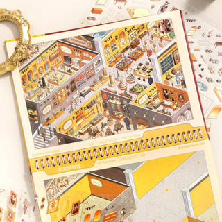 ENWEI 15 Miếng nhãn dán cảnh Hy Lạp & Louvre trang trí tạp chí, sổ tay, văn phòng phẩm