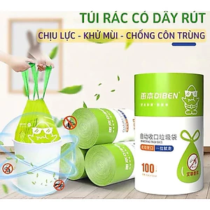 Cuộn 100 Túi Rác Ngải Cứu Khử Mùi Chống Côn Trùng Chịu Lực Tốt Tự Phân Huỷ Thân Thiện Môi Trường 45x40cm