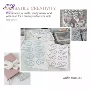 HFTOY 3D Acrylic Đôi Cánh Thiên Thần Bộ Đề Can Kim Cương Giả Pha Lê Lấp Lánh Cho Thêu Sò Trẻ Em Thiệp Chúc Mừng Handmade ~