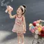 Váy ngủ 80-160 Váy sọc hoạt hình mùa hè Váy thường ngày