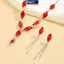 Bộ Nelace kim cương giả MAKY / Thiết kế dây buộc và bông tai Thời trang Tinh tế / Phối màu / đỏ / xanh / bạc Và các lựa chọn khác VN