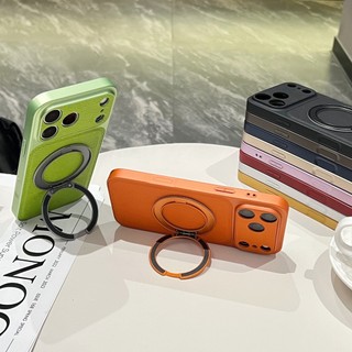 Ốp Điện Thoại Da Mạ Điện Xoay 360 Độ Cho iPhone 17Promax 17Pro 13 14 15 16 Pro Max Chống Sốc Nam Nữ Vỏ Di Động
