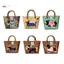 JULYHOT Retro Sọc Dachshund Cho Chó Túi Dệt Hợp Thời Trang Dễ Thương Túi Tote Dung Tích Lớn Tay Cầm Tre Thời Trang Túi Giỏ Rau Massivedeals