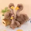 Búp bê nhồi bông QEARY Ostrich, Thiết kế sáng tạo Đồ chơi nhồi bông đà điểu mềm mại, Đồ chơi trang trí bàn làm việc 25cm ngộ nghĩnh Phong cách mô phỏng Ba lô búp bê động vật hoang dã treo