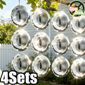 Đĩa phản quang bằng thép không gỉ - Mảnh Flash đáng sợ động vật - Mặt dây chuyền thiết bị chống chim - Ngoài trời Trang trí sân vườn trang trại - Spinner gió chống chim / Giao hàng miễn phí
