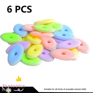 TOPTOOLCX 6 Chiếc Cao Su Đặc Biệt, Sinh Viên Màu Sắc Dễ Thương Tẩy Hình Bầu Dục, Phần Thưởng Nóng Xóa Cao Su Có Thể Xóa Được Bút Gel Chỉnh Sửa Cung Cấp