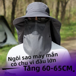 Chu Vi Đầu Lớn Kích Thước Lớn Trên 60 Che Nắng Mũ Chống Nắng Nam Mùa Hè Ngoài Trời Giải Trí Che Mặt Bảo Vệ Cổ Bảo Vệ Mũ Xô