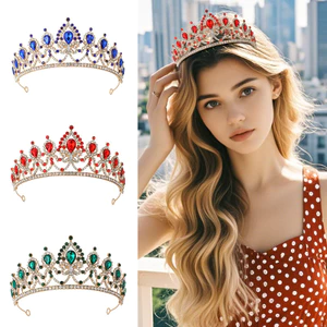 Thiết Kế 2025 Sense Golden Crown Siêu Nhấp Nháy Pha Lê Mũ Baroque Nữ Hoàng Cô Dâu Người Lớn Quà Tặng Mũ Đội Đầu