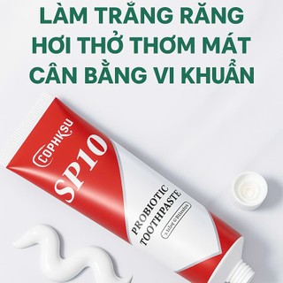 Kem đánh răng SP10 làm trắng răng vượt trội, làm sạch mạnh mẽ loại bỏ vết ố vàng bảo vệ men răng vượt trội