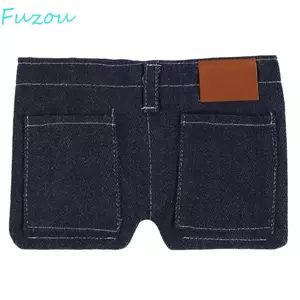 Ví hình quần jean Mini FUJIOU, Túi đựng thẻ có kích thước nhỏ gọn, Hộp đựng thẻ, Hộp đựng chìa khóa Retro Di động gấp đôi có thể gập lại Túi thay đổi hàng ngày