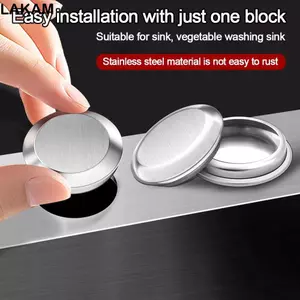 Nắp bồn rửa LAKAM, Nắp lỗ vòi bạc chống rò rỉ, Nắp trang trí vòi bằng thép không gỉ Phòng tắm
