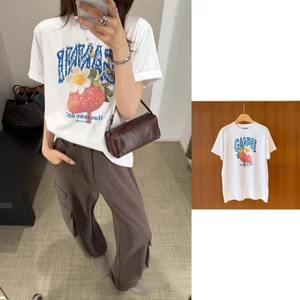 Áo thun ngắn tay cổ tròn màu trắng mùa xuân hè chất lượng cao 100% Cotton cao cấp 0629