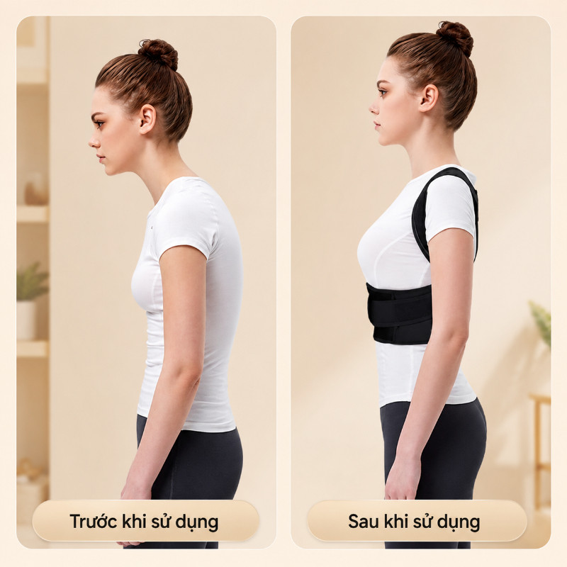 Đai Chống Gù Lưng Cao Cấp Nam Nữ, Điều Chỉnh Tư Thế, Cải Thiện Vóc Dáng, Dịnh Hình Và Nâng Đỡ Ngực Khi Tập Gym, Yoga
