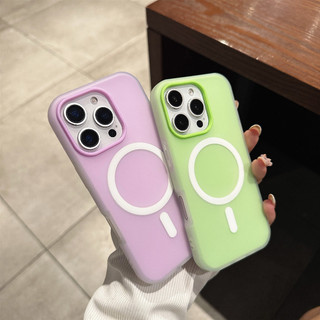 Từ Tính Màu Lớn Mỏng Qua Siêu Mỏng Chống Rơi Điện Thoại Mặt Sau Ống Thích Hợp Cho IPhone 11 12 13 14 15 PRO MAX 15 14 Plus