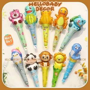 Bóng tráng nhôm tay cầm siêu nhân, anh hùng, bóng hình thú - Hello Baby
