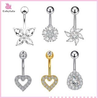 Cá Tính Gợi Cảm Trái Tim Bụng Nút Nhẫn Nữ Cô Gái Pha Lê Zircon Bụng Rốn Nhẫn Cơ Thể Trang Sức [MỚI]