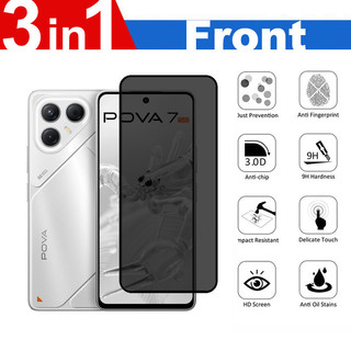 Bảo vệ ống kính máy ảnh & chống gián điệp Kính cường lực cho Tecno Pova 7 5G Bảo vệ màn hình riêng tư đầy đủ cho Tecno Pova 7 Curve Ultra 4G 5G Camon 40 pro 4G 5G Trở lại phim