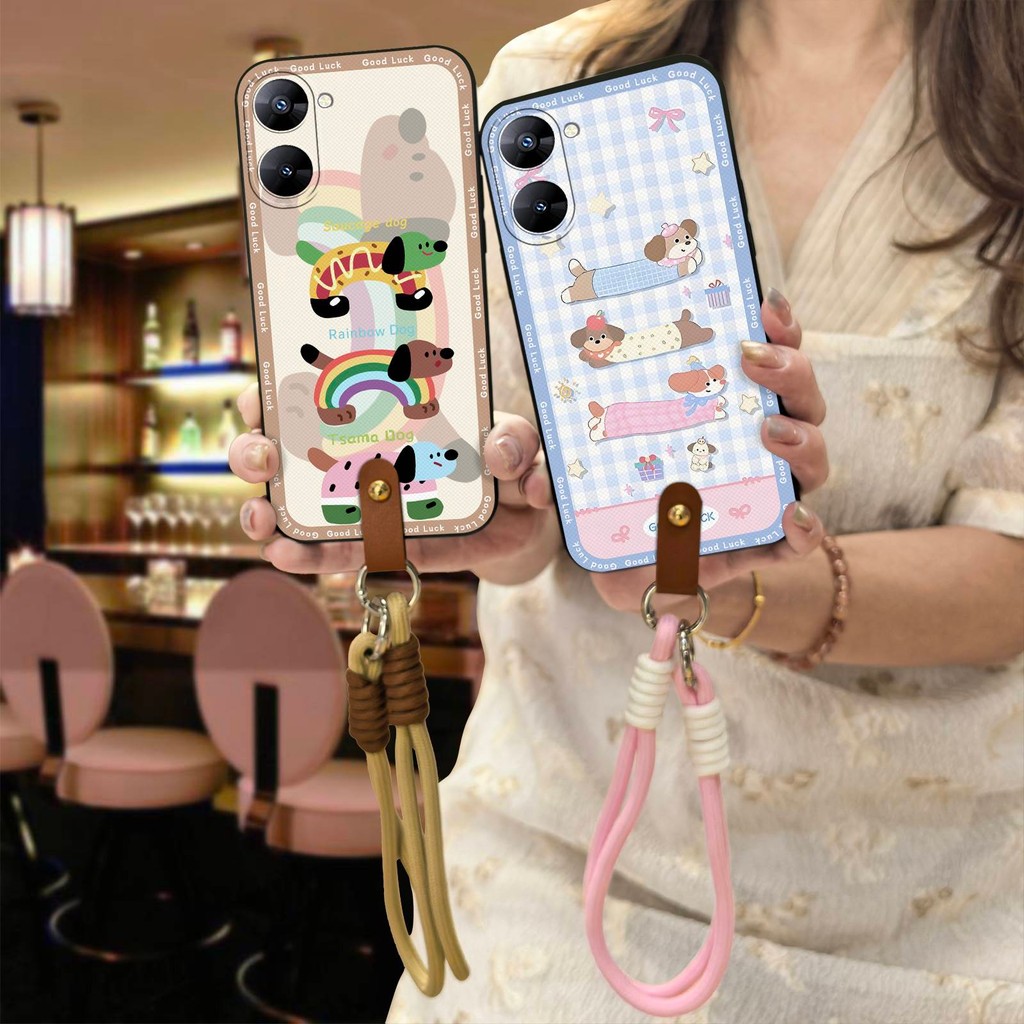 Ốp Điện Thoại TPU Silicon Cho OPPO Realme V30 / V30T Chống Bụi Bẩn Chống Va Đập Chống Bụi Dây Buộc Dễ Thương Vỏ Mềm Bền Thiết Kế Thời Trang Đeo Ngang Chống Thấm Nước Chống Sốc Graffiti Diagonal