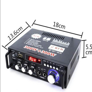 AIMVUKES Ampli Mini Bluetooth, Amply Karaoke BT-298A Công Suất Lớn Loa Bass Max 25 - Âm ly Gia Đình, Ô tô Chơi Nhạc Cực