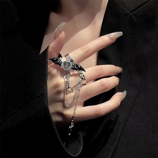 Phụ kiện thời trang nữ y2k gothic, nhẫn cánh quỷ điều chỉnh được
