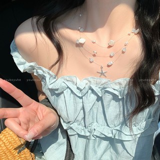 Dây chuyền vòng cổ đi biển hình vỏ sò sao biển mùa hè xinh xắn dễ thương phụ kiện thời trang đi biển phong cách Hàn Quốc