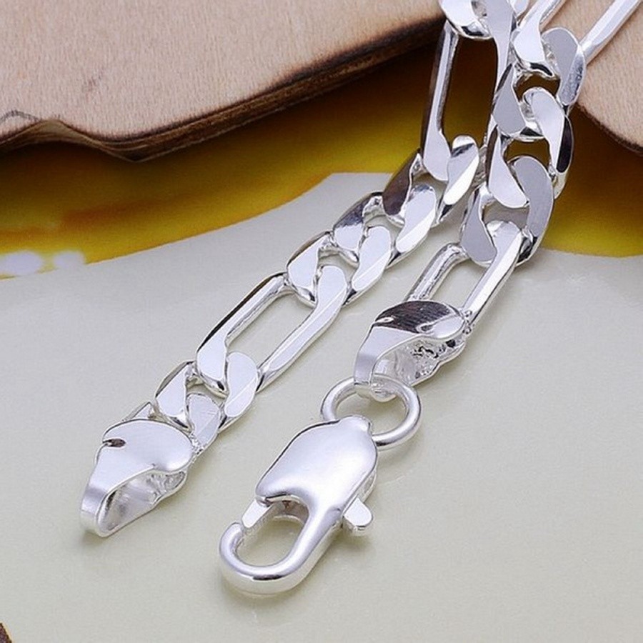 Vòng tay bạc 925 dây xích 6 mm đẹp, chắc chắn - Trang sức thời trang cho nam và nữ
