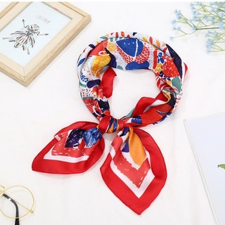 Khăn quàng cổ mỏng họa tiết thời trang, phong cách Hàn Quốc, kích thước 70x70cm dành cho nữ