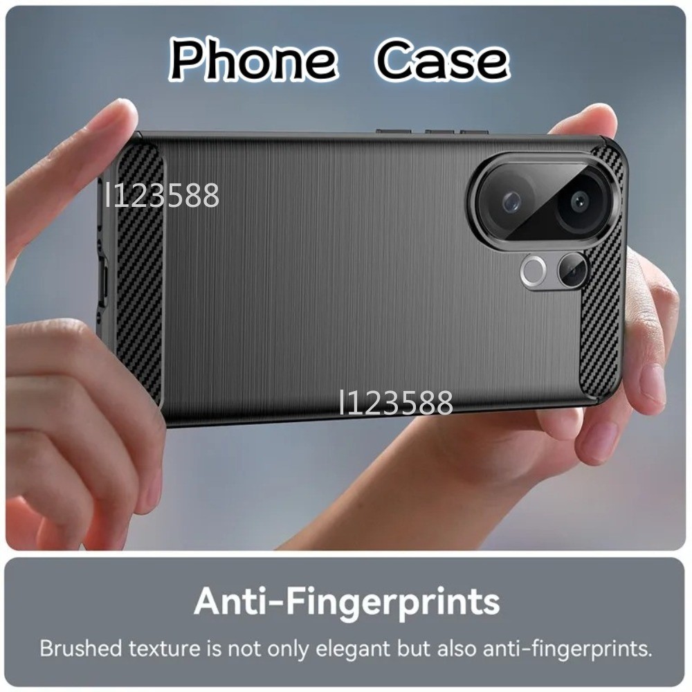 Ốp Lưng Cho Vivo V60 5G 2025 VivoV60 V 60 Sợi Carbon Vỏ Điện Thoại Chống Sốc Silicon Mềm TPU Bảo Vệ Mặt Sau