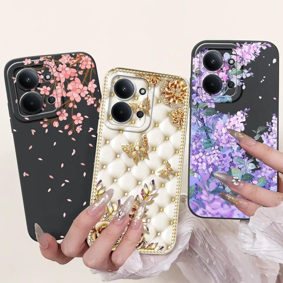 Ốp Họa Tiết Bướm Hoa Nữ Tính Cho Xiaomi Poco C85 4G / Redmi 15C 4G 5G Phiên Bản Toàn Cầu Ốp điện thoại Silicon TPU Mềm