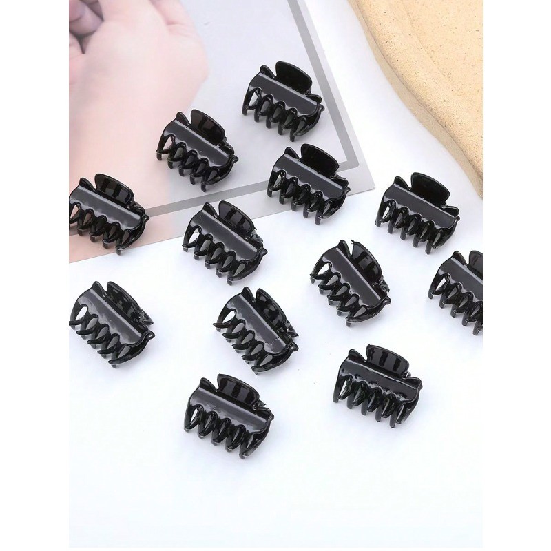 12 Chiếc 3CM Nữ Kích Thước Nhỏ Đơn Giản Nổ Kẹp Tóc Hình Vuông Phù Hợp Với Màu Nâu Đen Mini Phụ Kiện Tóc Để Mặc Hàng Ngày Móng Vuốt Tóc Kẹp Tóc Kẹp Hàm Tóc Kẹp Tóc Kẹp Tóc