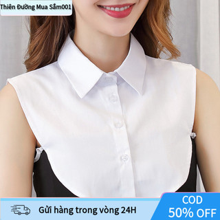 Cổ áo giả chất liệu cotton len thoáng khí, thiết kế hai màu trắng đen, phù hợp cho mọi dịp từ công sở đến dạo phố