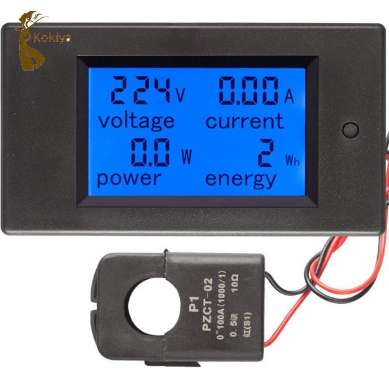 Máy đo công suất dòng điện kỹ thuật số 80-260V 100A PZEM-061 với CT chia (Hiện tại)