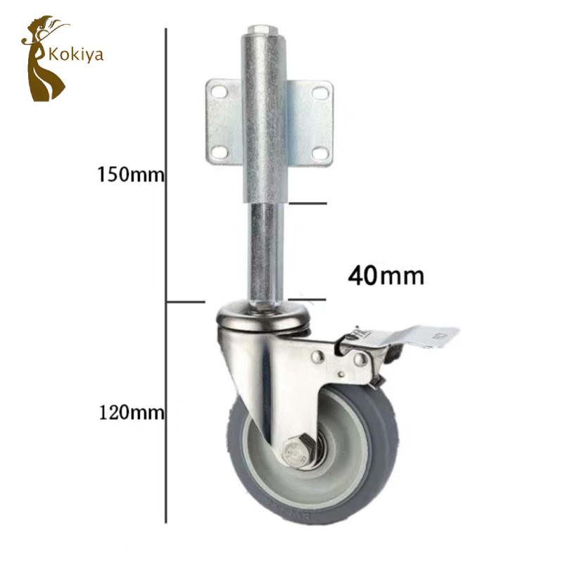 Bánh xe caster kim loại chịu tải 360° cho cổng/hàng rào, sàn không đều, trợ lực lò xo