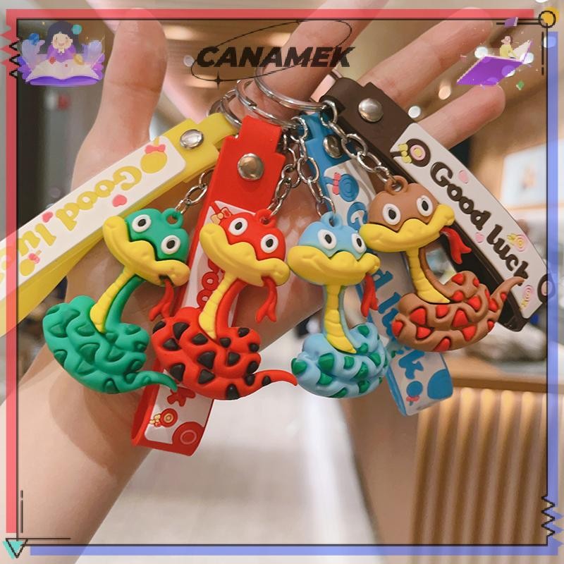 CANAMEK Sáng Tạo Rắn Mặt Dây Chuyền Móc Khóa Hoạt Hình Dễ Thương Cung Hoàng Đạo Rắn Năm May Mắn Mặt Dây Chuyền Ba Lô Trang Trí Phụ Kiện Quà Tặng CSF