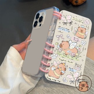 Ốp Thiết Kế Sách Sổ Tay Tương Thích Cho iPhone 13 12 11 Pro Max Ốp Điện Thoại Sách Capybara Dachshund Chó Con Mèo Hoạt Hình Dễ Thương Lật Vỏ Mềm Ốp Lưng