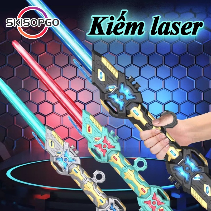 Kiếm Ánh Sáng Laser 2 Đầu Đổi Màu, Đèn LED 7 Màu Đổi Màu, Chất Liệu Nhựa Dẻo An Toàn, đồ Chơi Cho Bé Trai