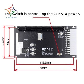 [luxiang.vn] Bộ chuyển đổi 4X Oculink SFF-8612 SFF-8611 sang PCIE PCI-Express 16X với cổng nguồn ATX 24Pin cho Card đồ họa Mainboard Phụ tùng máy tính