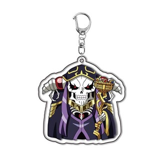 Anime Overlord Keychain Cartoon Figure Ainz Ooal Gown albedo Shalltear Bloodfallen Pendant Key Ring Bag Accessories Jewe