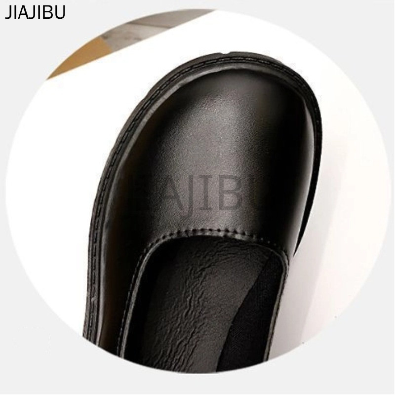 Size 34-43 Giày Da Mũi Tròn Chống Trượt Cổ Điển Phong Cách Đại Học Anh Màu Be/đen Cho Trường Học Đồng Phục JK Nhật Bản Lolita Cỡ Lớn Thường Ngày Dày Cao Gót Cho Nữ Korean Fashion Platform Mary Jane Doll Shoes