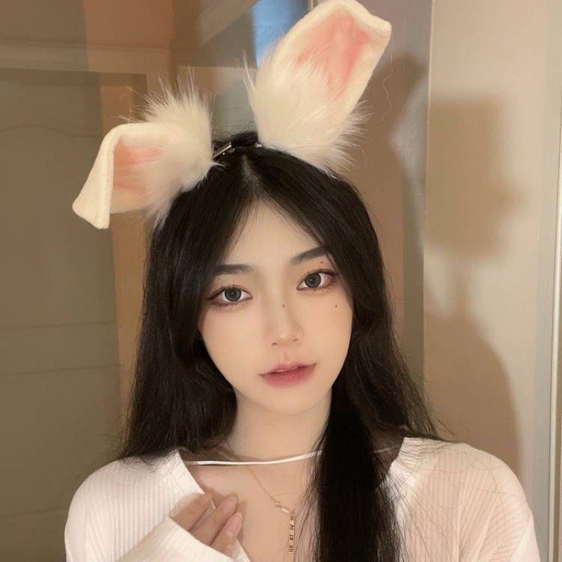 Mũ kẹp tóc hình tai thỏ phong cách Gothic sang trọng - Phụ kiện cosplay