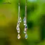 AqToCna Thanh Lịch Giọt Nước Trắng Zircon Đá Bông Tai Thời Trang Sang Trọng Màu Bạc Dây Xích Kim Loại Dài Tòn Ten Bông Tai Trang Sức AqToCna