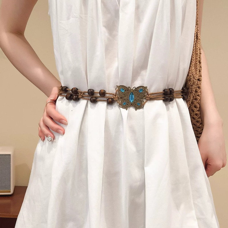 Dây thắt lưng bện Bohemian nữ 2026 Phong cách mới Thiết kế thích hợp Thắt lưng cổ điển