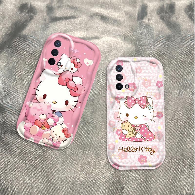 Ốp Silicon Hoạt Hình Cho OPPO A74 A95 F19 F19S Reno 6 Lite 4G Bảo Vệ 3D Vỏ Điện Thoại Mềm TPU Kitty Sinh Viên Ốp Lưng Chống Sốc
