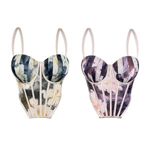 Áo Corset xương cá in hình xuyên biên giới Bán chạy Áo yếm Slim-fit Slimmer Look Tube Top Summer Ngực Pad