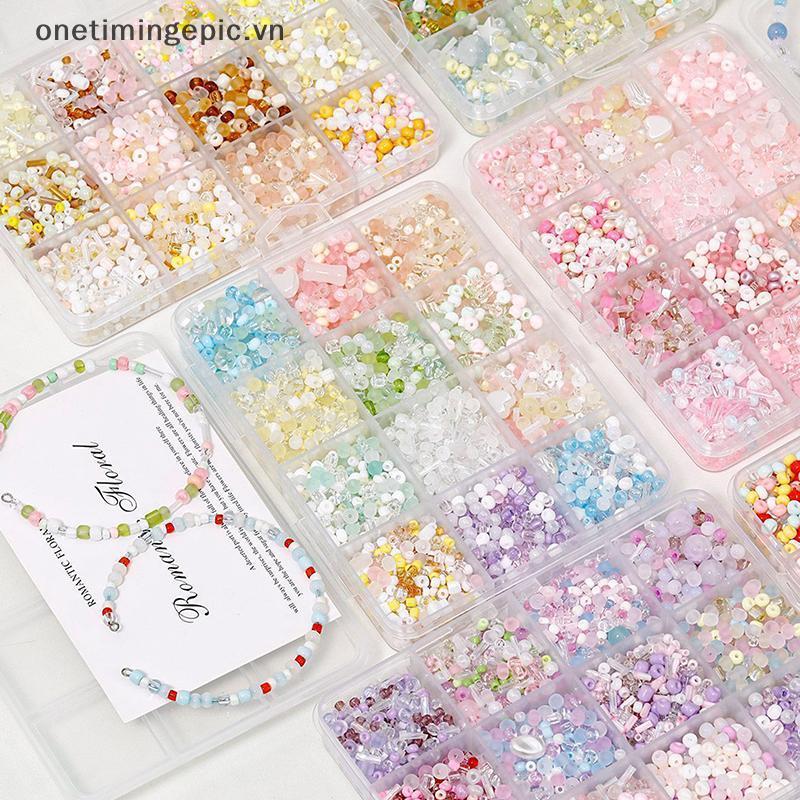 VFZ 12 / 24 Lưới Siêu Hỗn Hợp Màu Thủy Tinh Hạt Cơm Bộ Hạt Rời Handmade DIY Vòng Tay Nelace Đính Hạt Chất Liệu Phụ Kiện Trang Sức OTE
