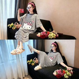 Váy Ngủ Bé Gái Form Rộng Dễ Thương - Đầm Mặc Nhà Mỏng Nhẹ Thoáng Mát Cho Bé Mùa Hè