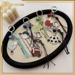 Siyuyan Túi Thời Trang Quyến Rũ Phiên Bản Q Hoạt Hình Bóng Bàn Cầu Lông Bóng Đá Móc Khóa Túi Xách Mặt Dây Chuyền Sáng Tạo Bapa Trang Trí Quà Tặng VN
