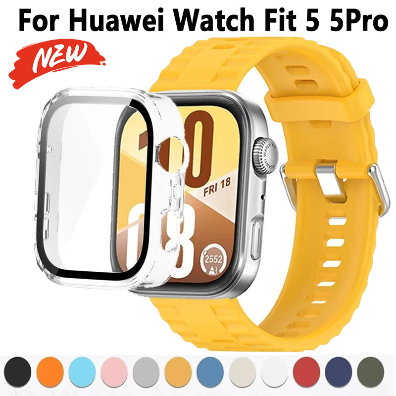 Vỏ PC + dây đeo cho Huawei Watch Fit 5 / 5 Pro cản bảo vệ vòng tay silicon thể thao