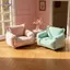 HFTOY 1 12 Nhà Búp Bê Thu Nhỏ Ghế Sofa Đơn Nội Thất Phòng Khách Giả Vờ Chơi Bộ Sưu Tập Cảnh Trẻ Em Trang Trí ~